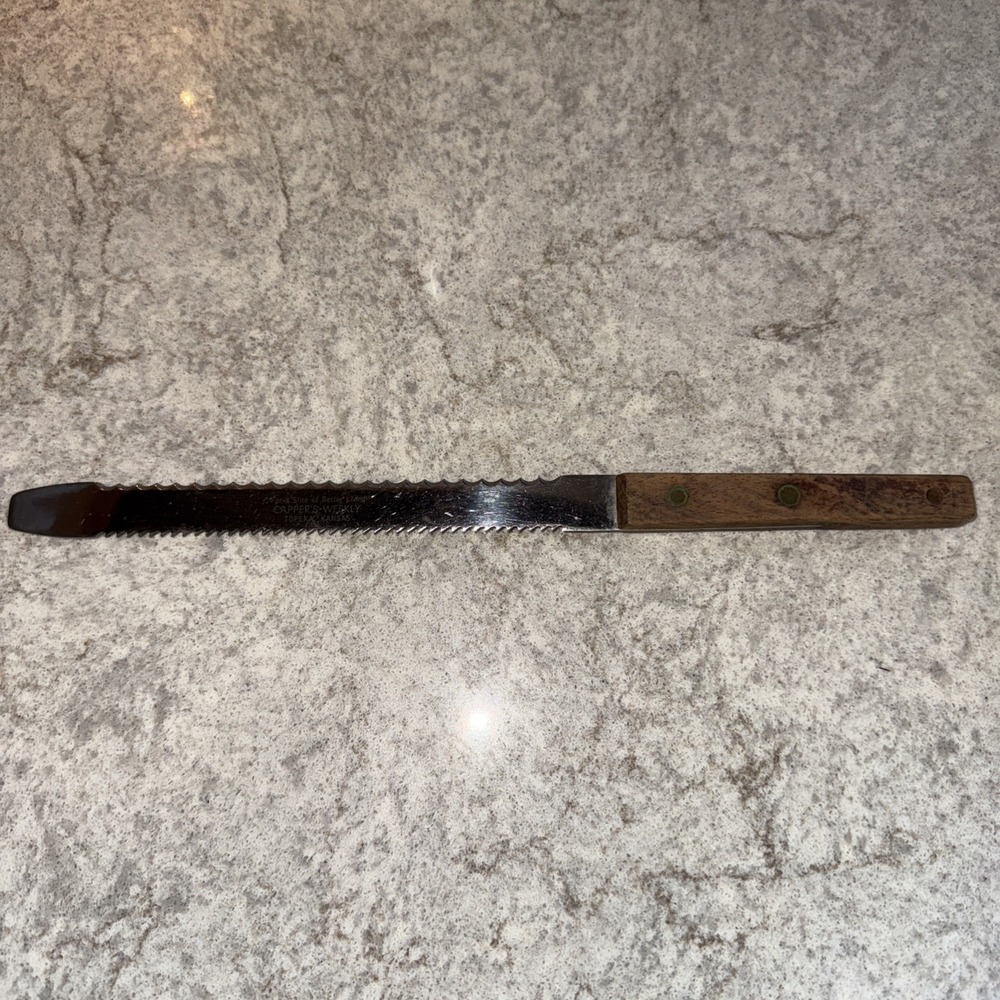 Vintage VERNCO Advertising Knife with Serrated Edge on both sides Capper's KS